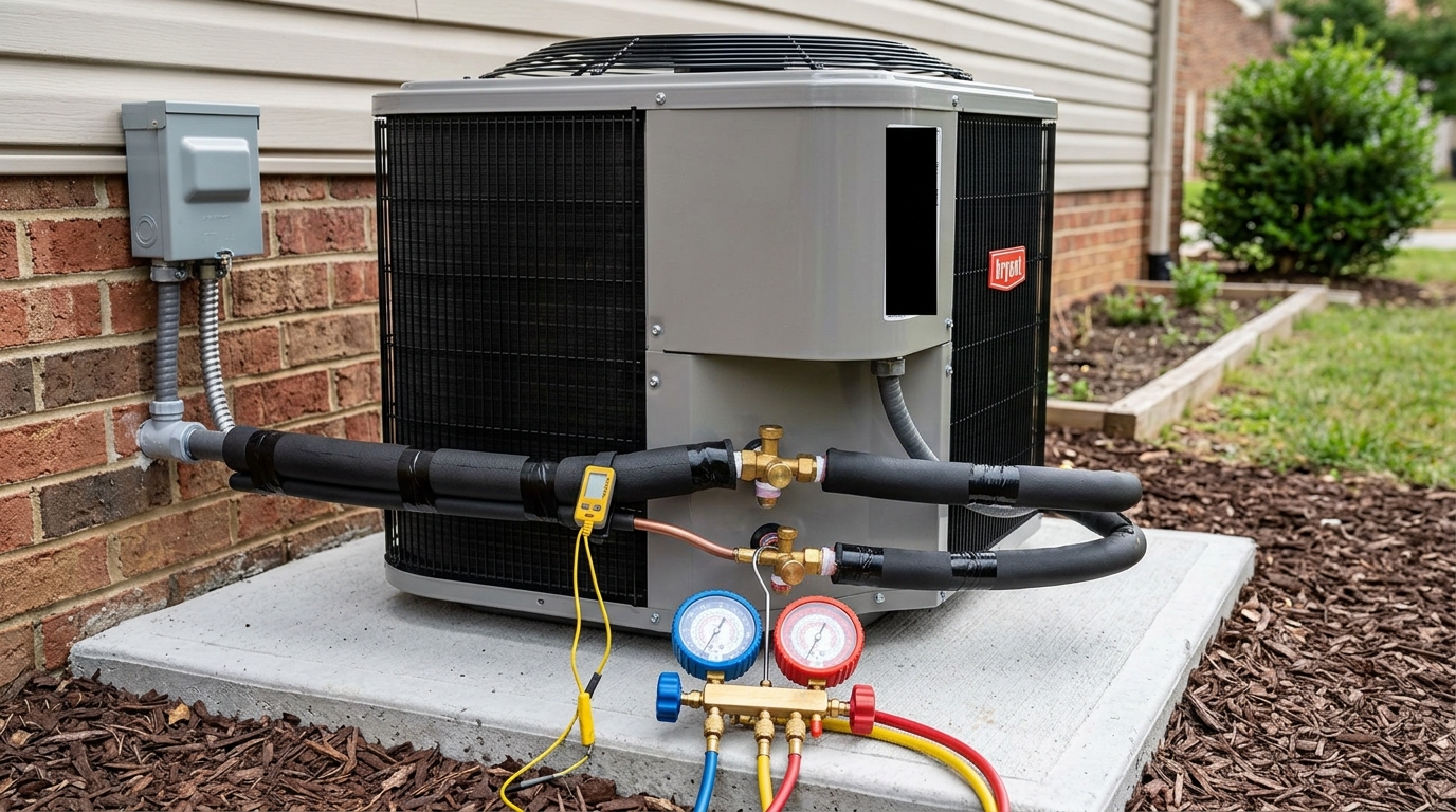 Bryant Heat Pump Installation — Full Commissioning and Testing