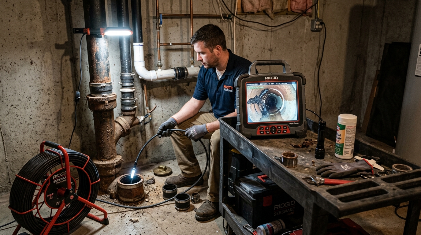 Sewer Line Repair — Drain Flow Test Before Closing Job