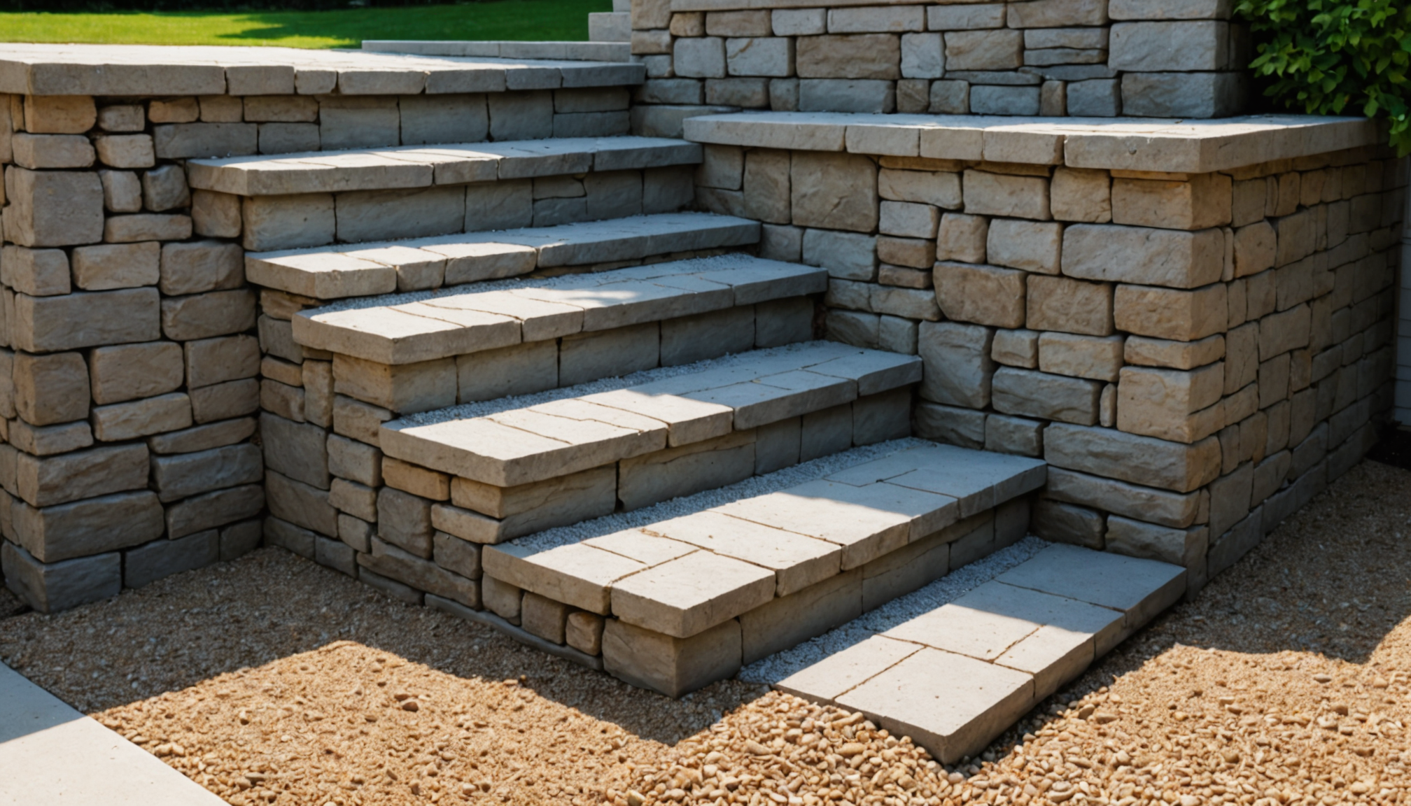 Commercial Bluestone Staircase Replacement - Drainage Built Into the Stair Structure