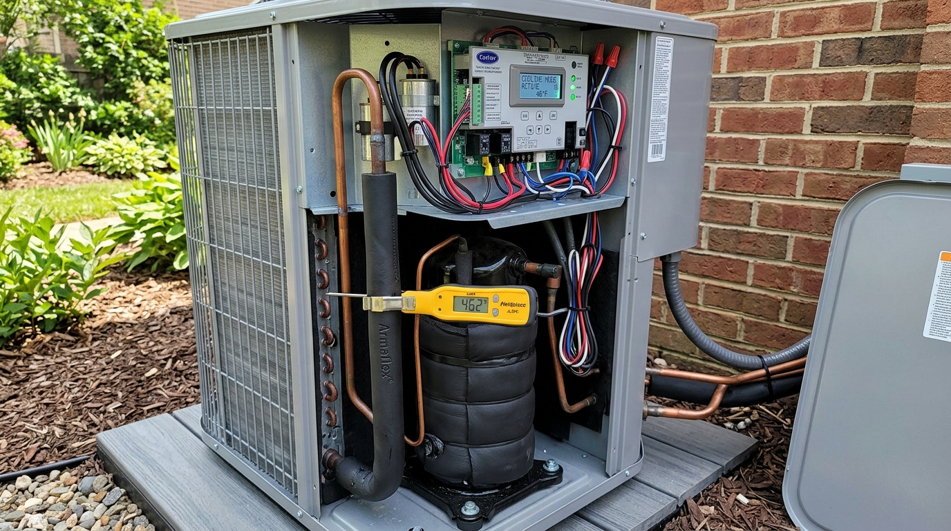 Carrier Heat Pump Maintenance — Full Heating and Cooling Verification