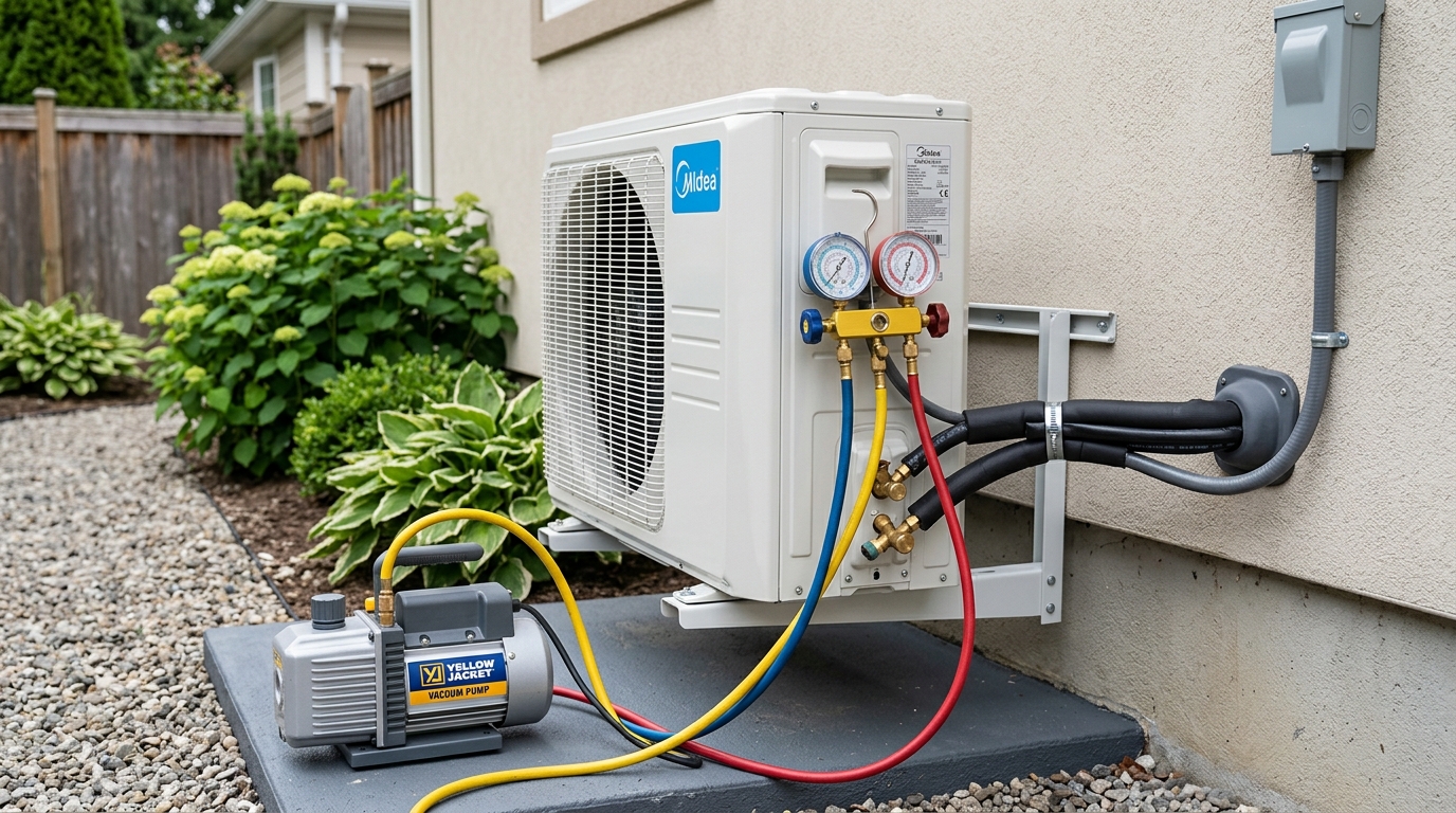 Midea Mini-Split Installation — Full System Startup and Testing