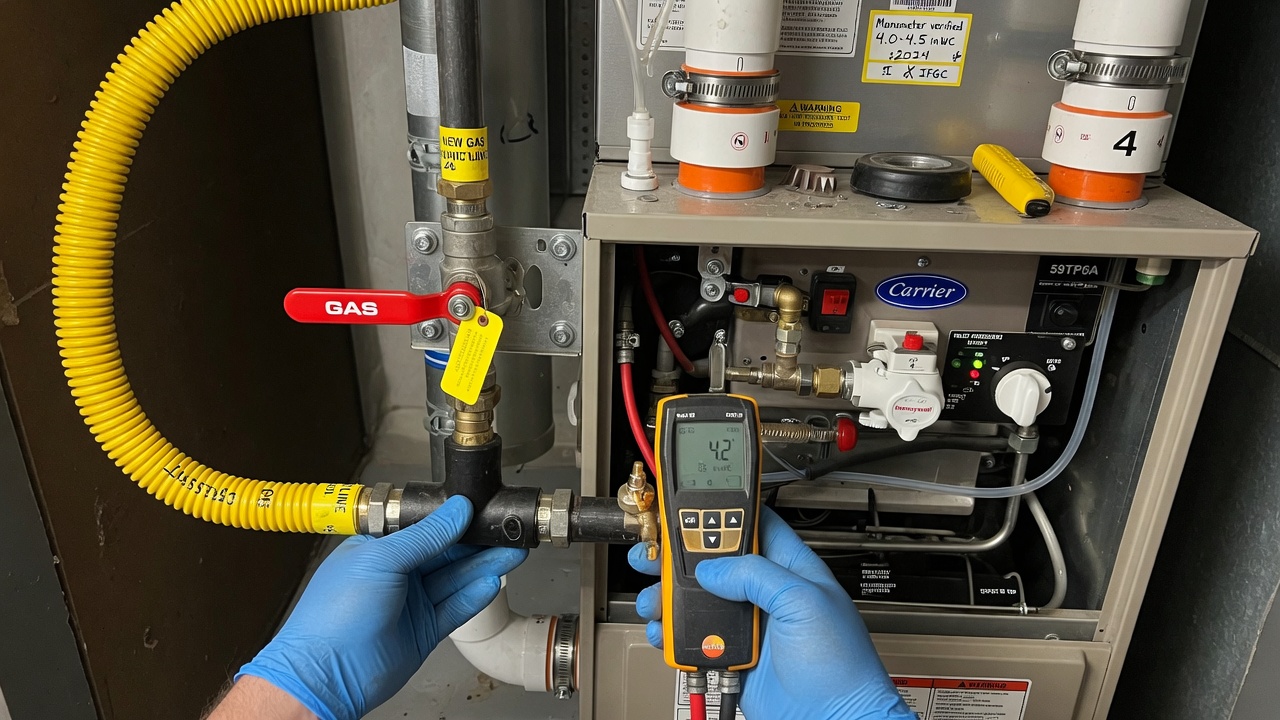 Carrier Furnace Installation — Gas, Venting, and Safety Setup