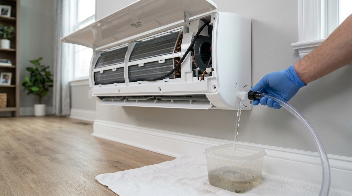 Bosch Mini-Split Maintenance — Condensate Drain Cleaning and Testing