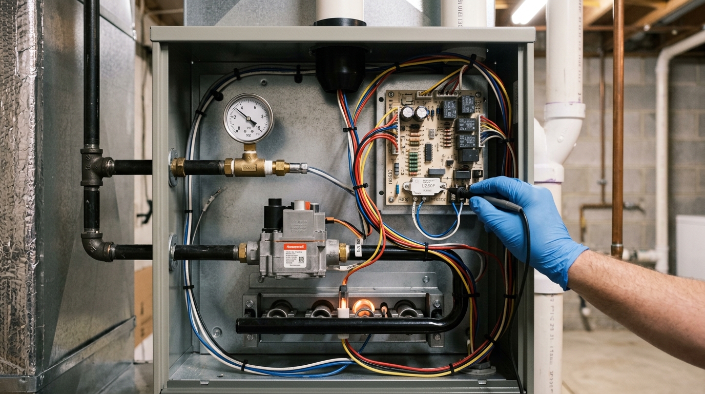 Comfortmaker Furnace Maintenance — Safety Control and Gas Check
