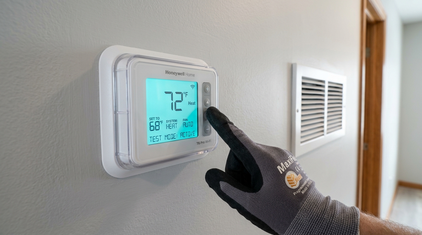 Honeywell Thermostat Installation — Testing Across Heating and Cooling Modes