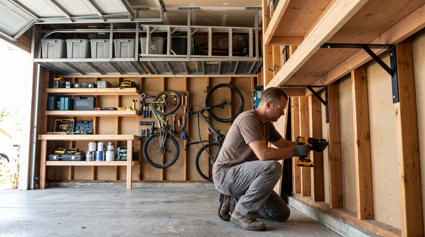 Garage Storage Systems — Secure Framing and Load-Bearing Anchors