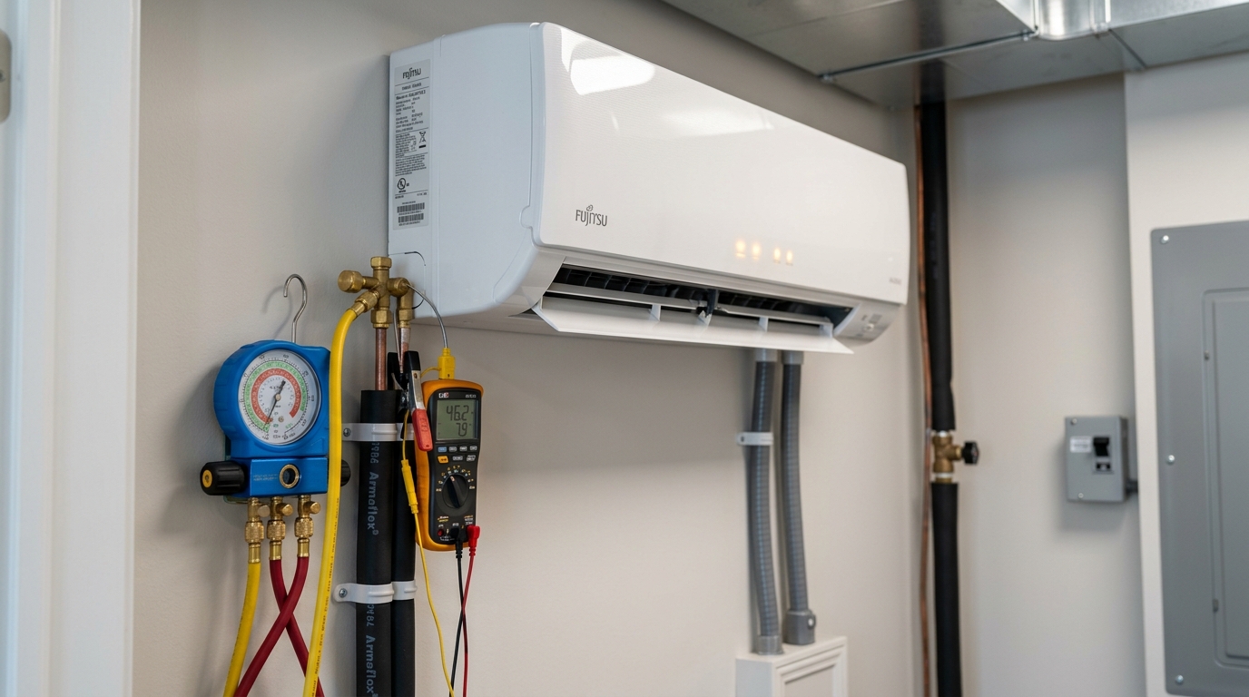 Fujitsu Mini-Split Installation — Full System Commissioning