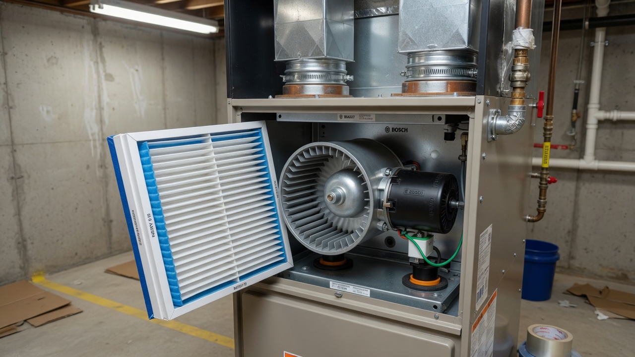 Bosch Furnace Maintenance — Airflow and Blower Cleaning