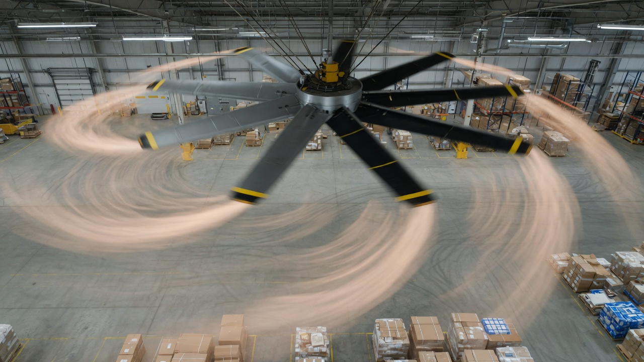 Big Ass Fans HVLS Fan Installation — Destratification and Air Mixing