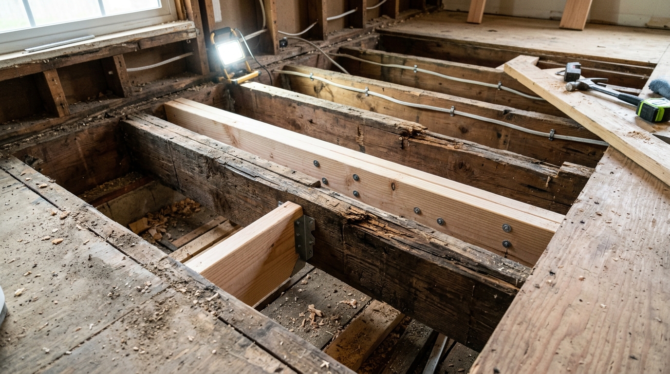 Floor Joist Repair — Framing-Level Damage Assessment