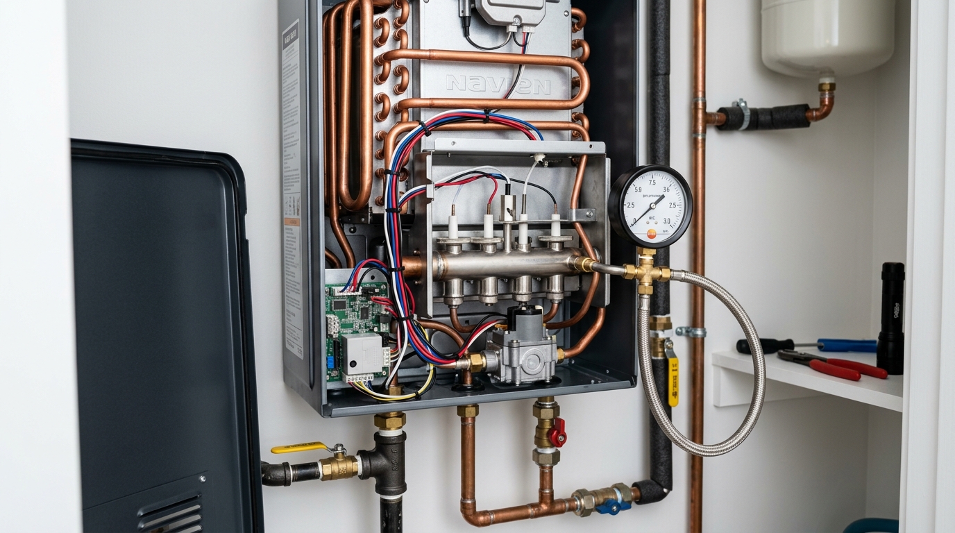 Navien Water Heater Maintenance — Full Burner and Component Check