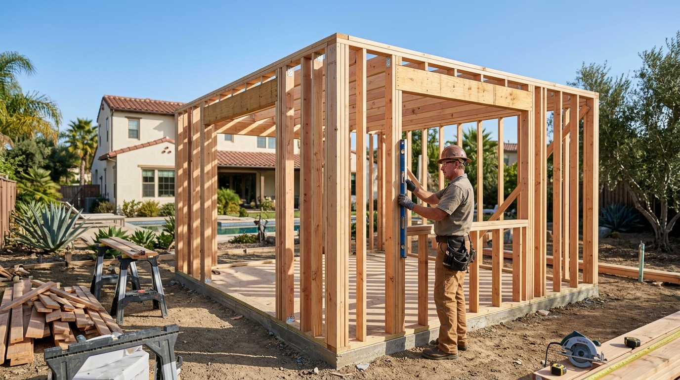 Guest House & Casita Construction — Framing Self-Performed for Structural Control