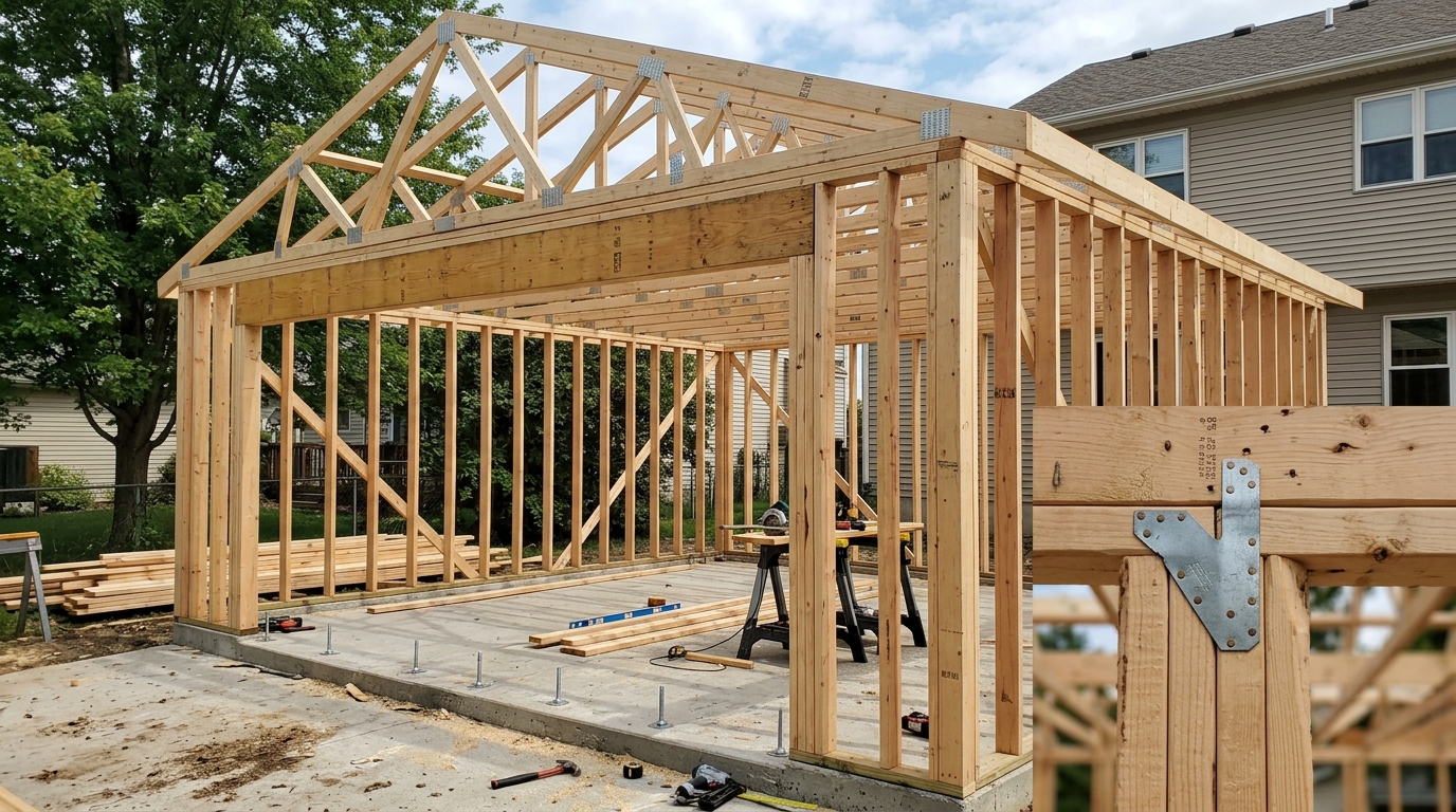 Detached Garage Construction — Onsite Framing and Quality Check