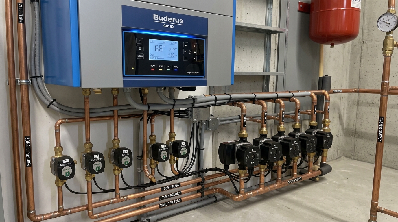 Buderus Boiler Installation — Integrated Controls and Zoning
