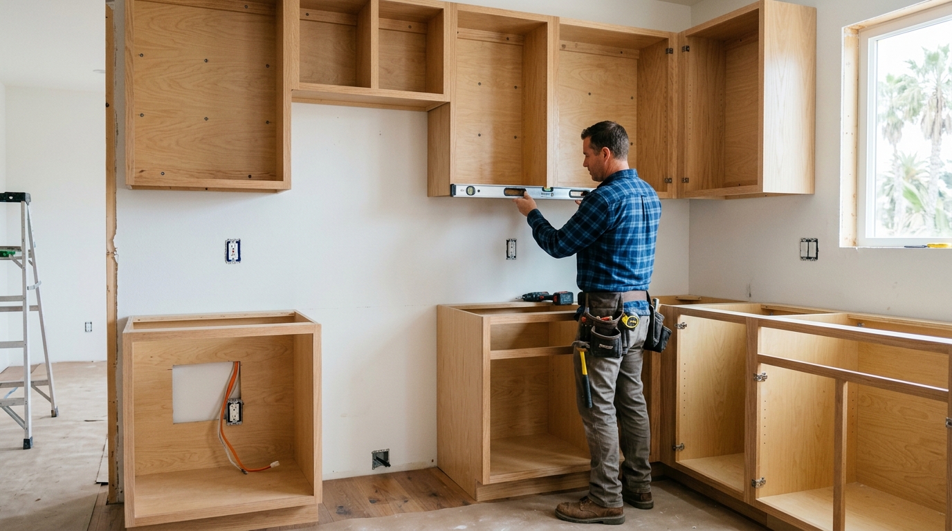 Cabinet Installation & Refacing — Sequence-First Layout and Fit