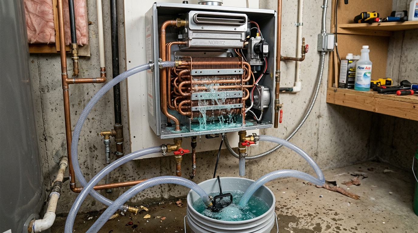 Noritz Tankless Water Heater Repair — Descaling and Heat Exchange Service