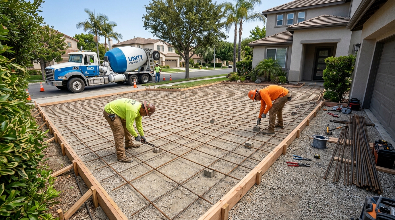 Concrete Driveway Replacement — Upgraded Steel and Concrete Finish