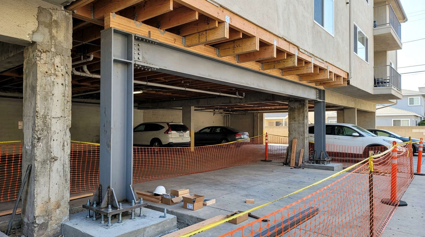 Soft-Story Retrofit — Staged Construction for Minimized Disruption
