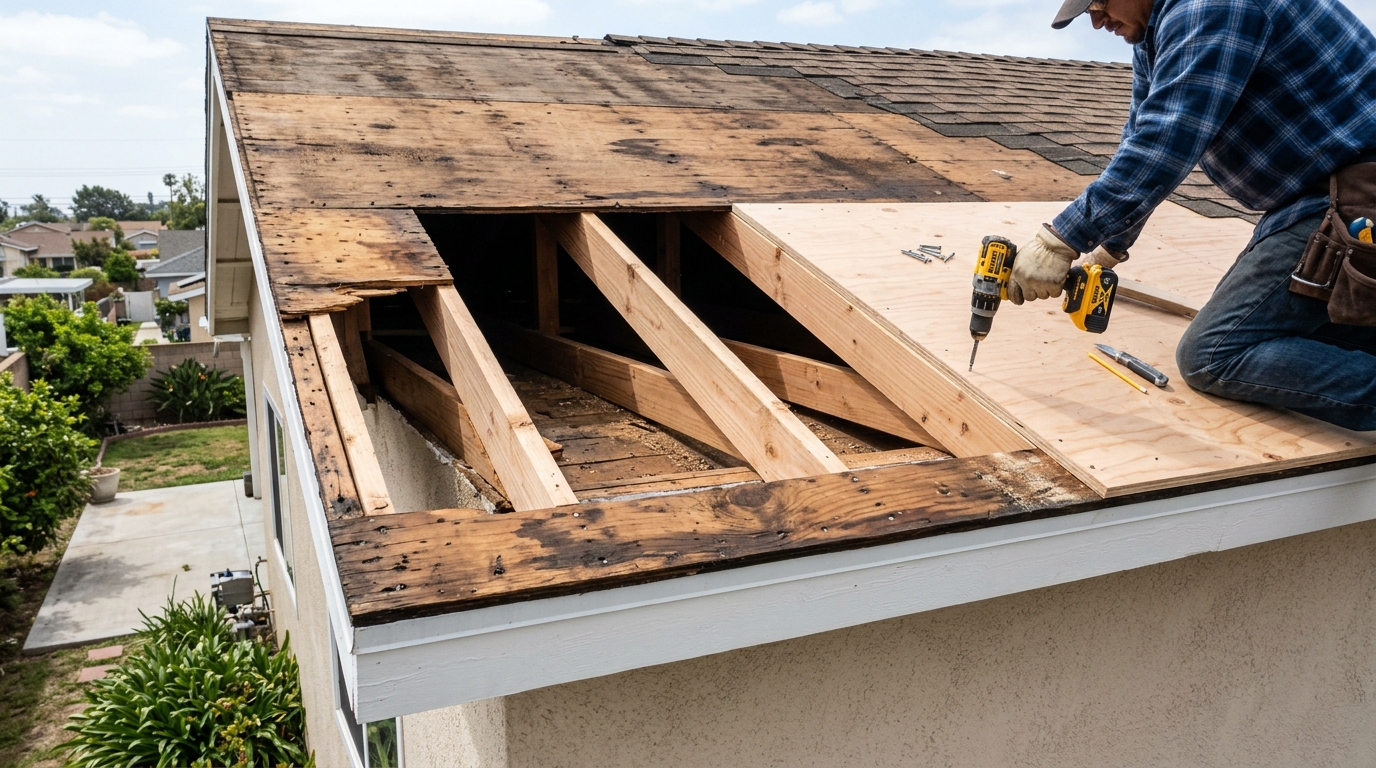 Roof Repair — Deck and Framing Repairs Included Up Front