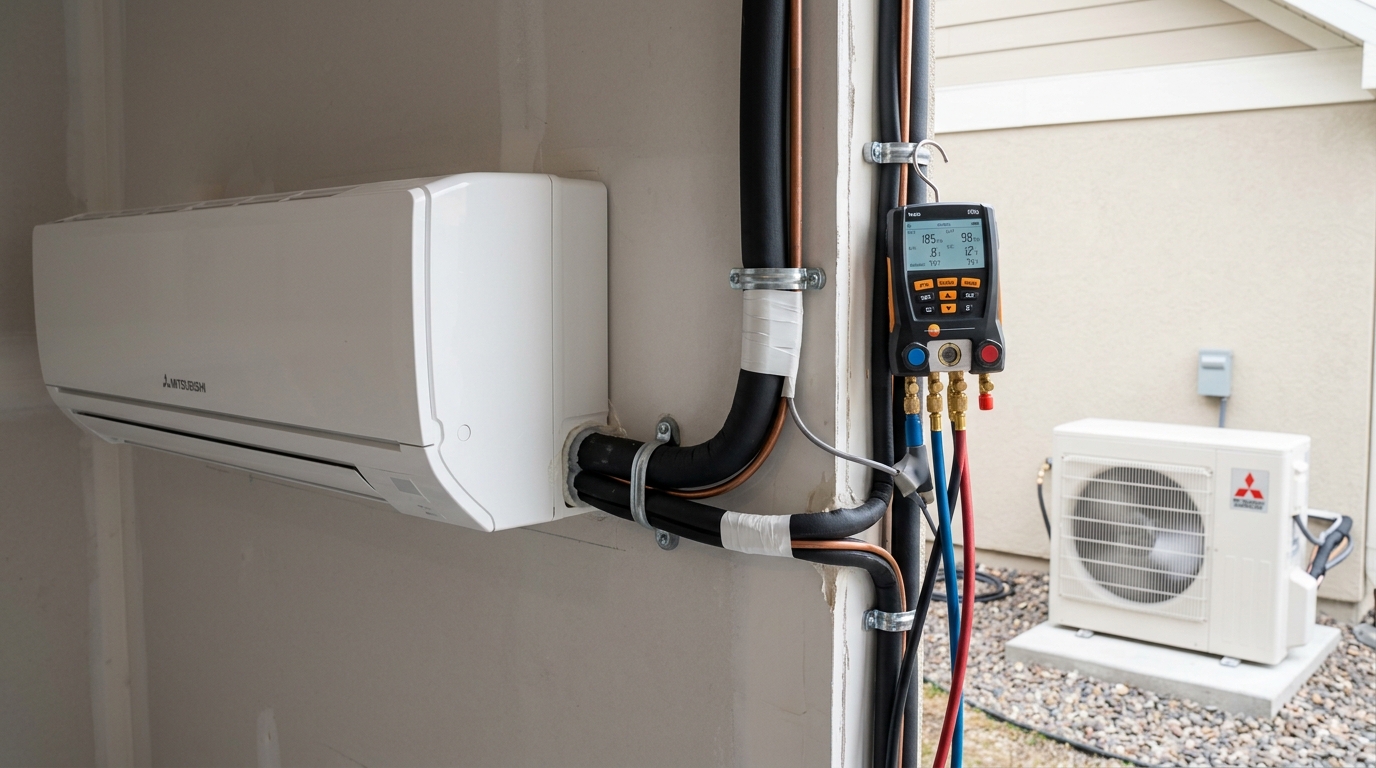 Mitsubishi Mini-Split Installation — Full Mitsubishi System Commissioning