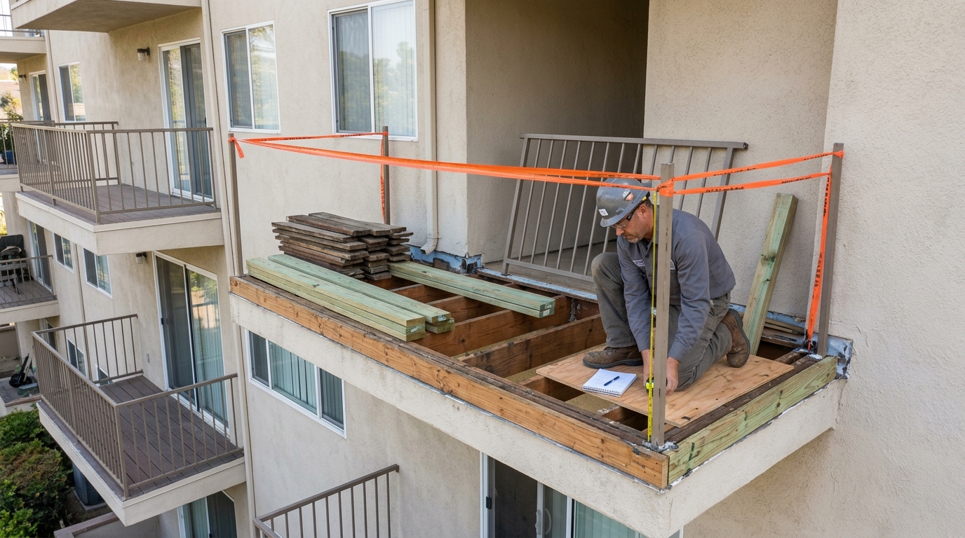 Apartment Balcony Repair — Compliance-Linked Work Sequence