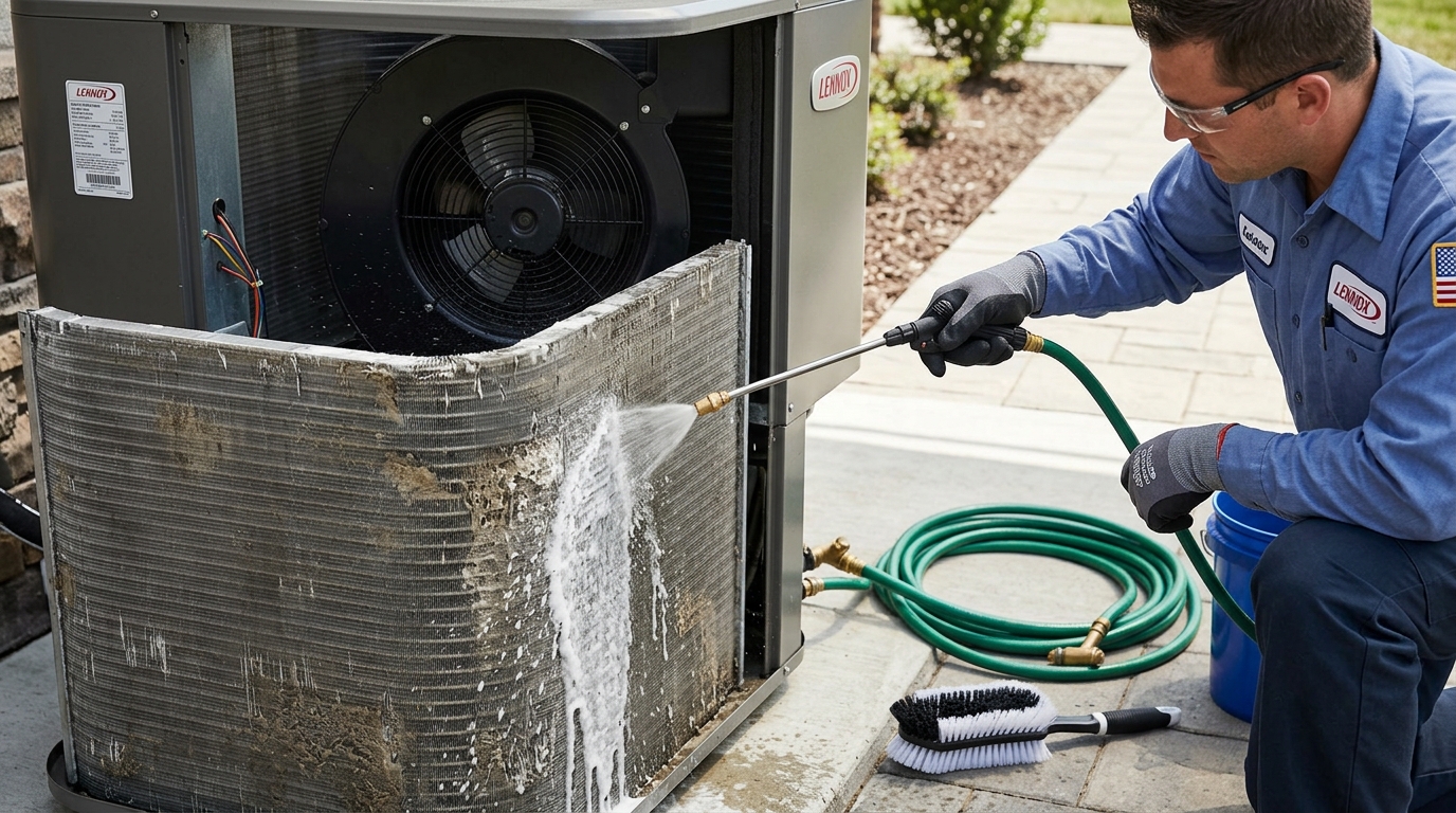 Lennox Heat Pump Maintenance — Coil Cleaning and Airflow Restoration