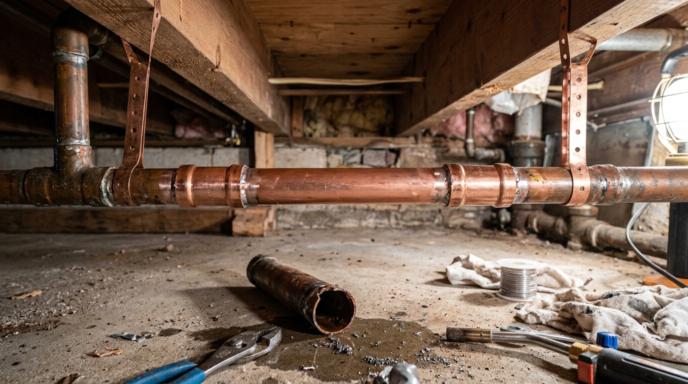 Burst Pipe Repair — Opening Up For Complete Repair Access