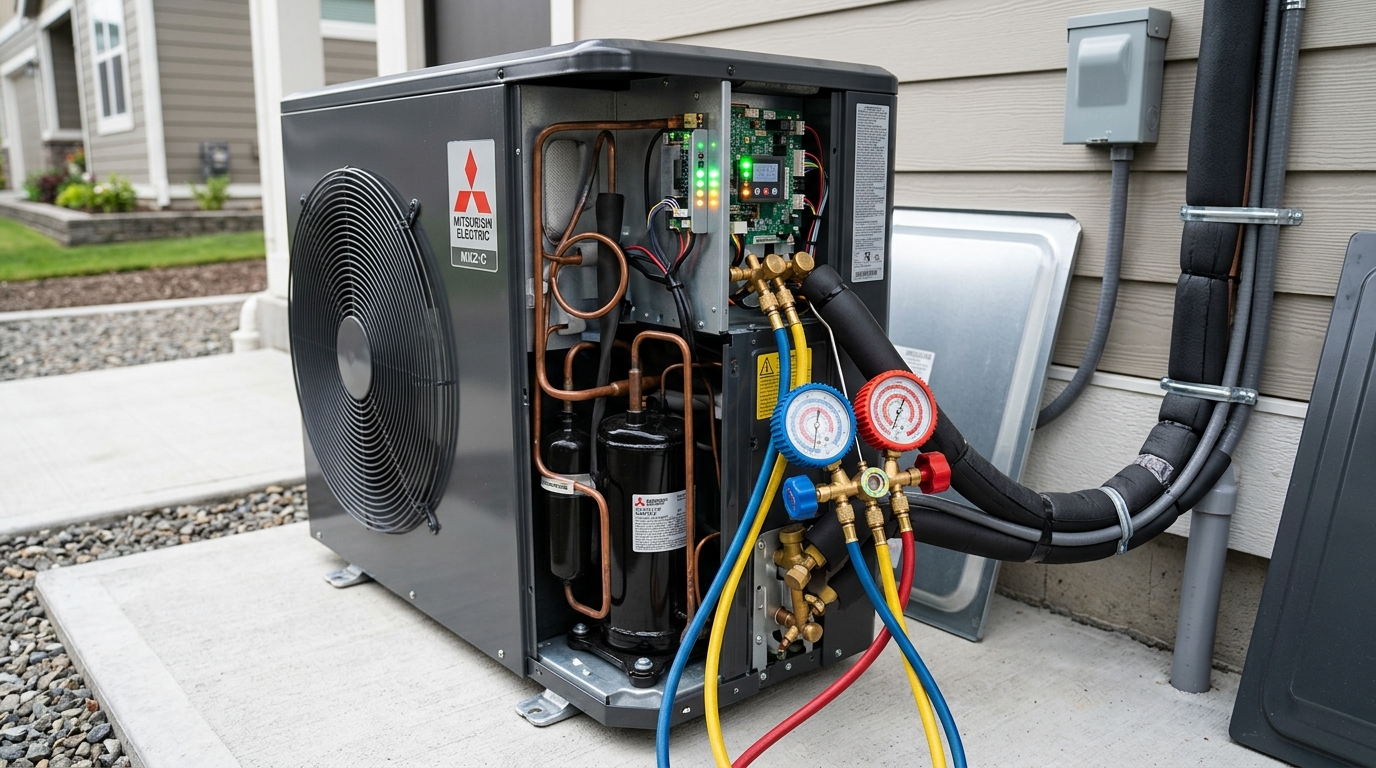 Mitsubishi Heat Pump Installation — Full Commissioning and Testing