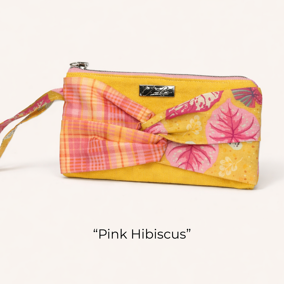 Thumbnail: Wristlet Bow Clutch Pink Hibiscus