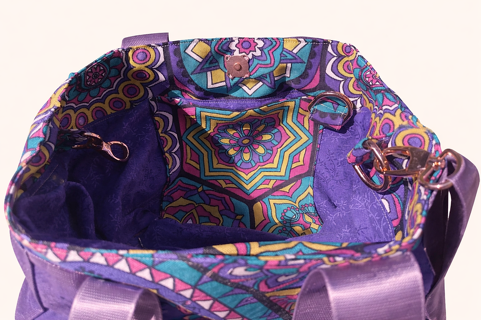 Thumbnail: Mandala Dreaming Crossbody Tote Pocket Detail