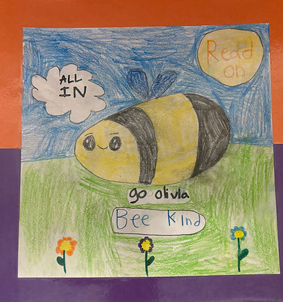Artwork created by a student at Laura N. Banks Elementary Tucson, AZ for Olivia Volleyball Tribute Game
