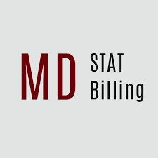 Text "MD STAT Billing" in bold red and black on a light gray background.