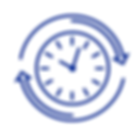 "<30 Average Days in AR. Blue clock icon with refresh arrow indicating fast accounts receivable turnaround."
