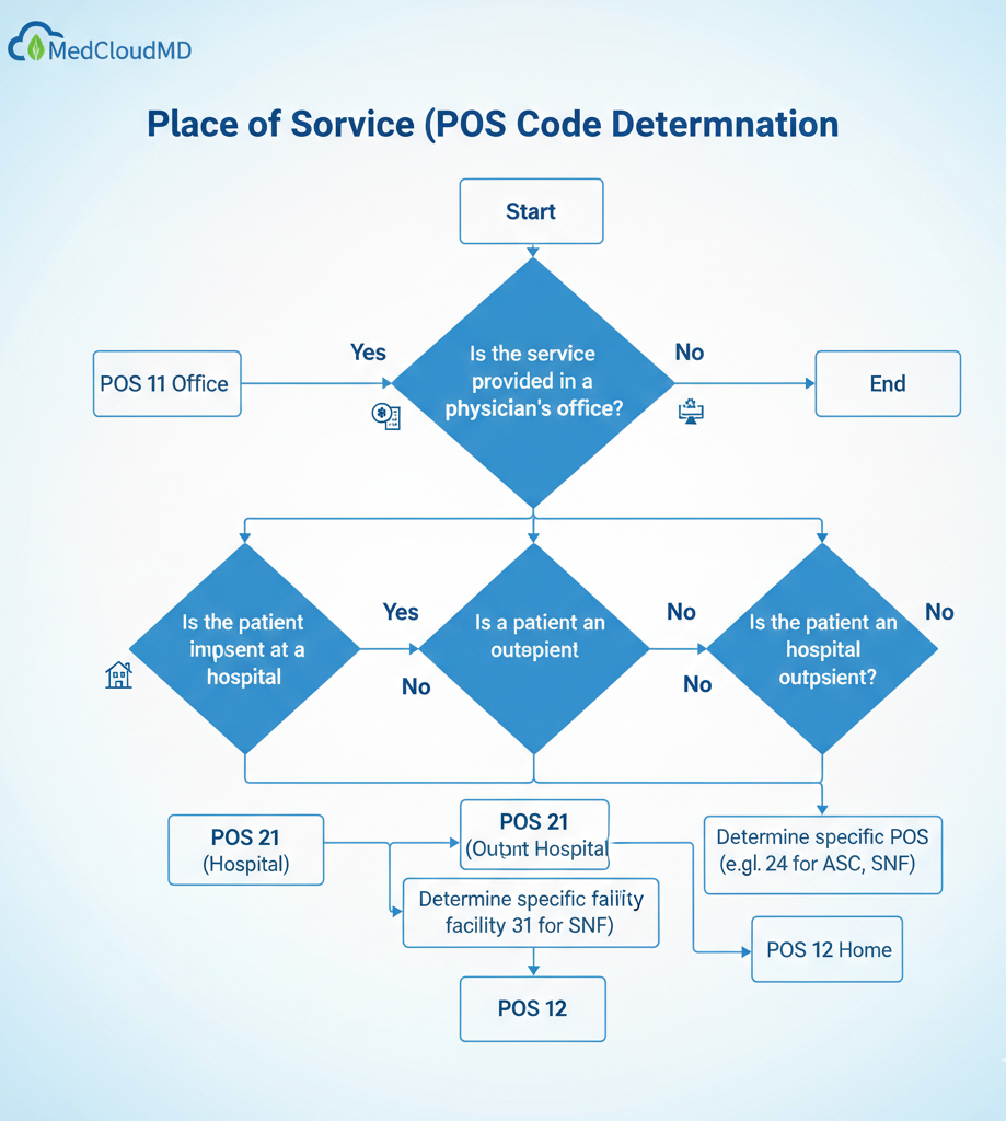 Medicare place of service code selection flowchart for accurate billing compliance