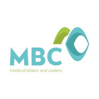 MBC logo with teal and green shapes, text "medical billers and coders" below. Clean, professional design.
