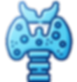 Endocrinology: Icon of a thyroid gland with small circular cell highlights, representing hormone and endocrine system health.
