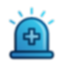 Ambulatory Surgery: Icon of a medical siren light, representing urgent or outpatient surgical services.