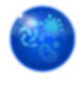 Infectious Disease: Icon featuring various microscopic bacteria and virus shapes within a square frame.
