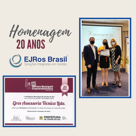 EJRos Brasil recebe homenagem pelos 20 anos de participação no desenvolvimento de Caxias do Sul