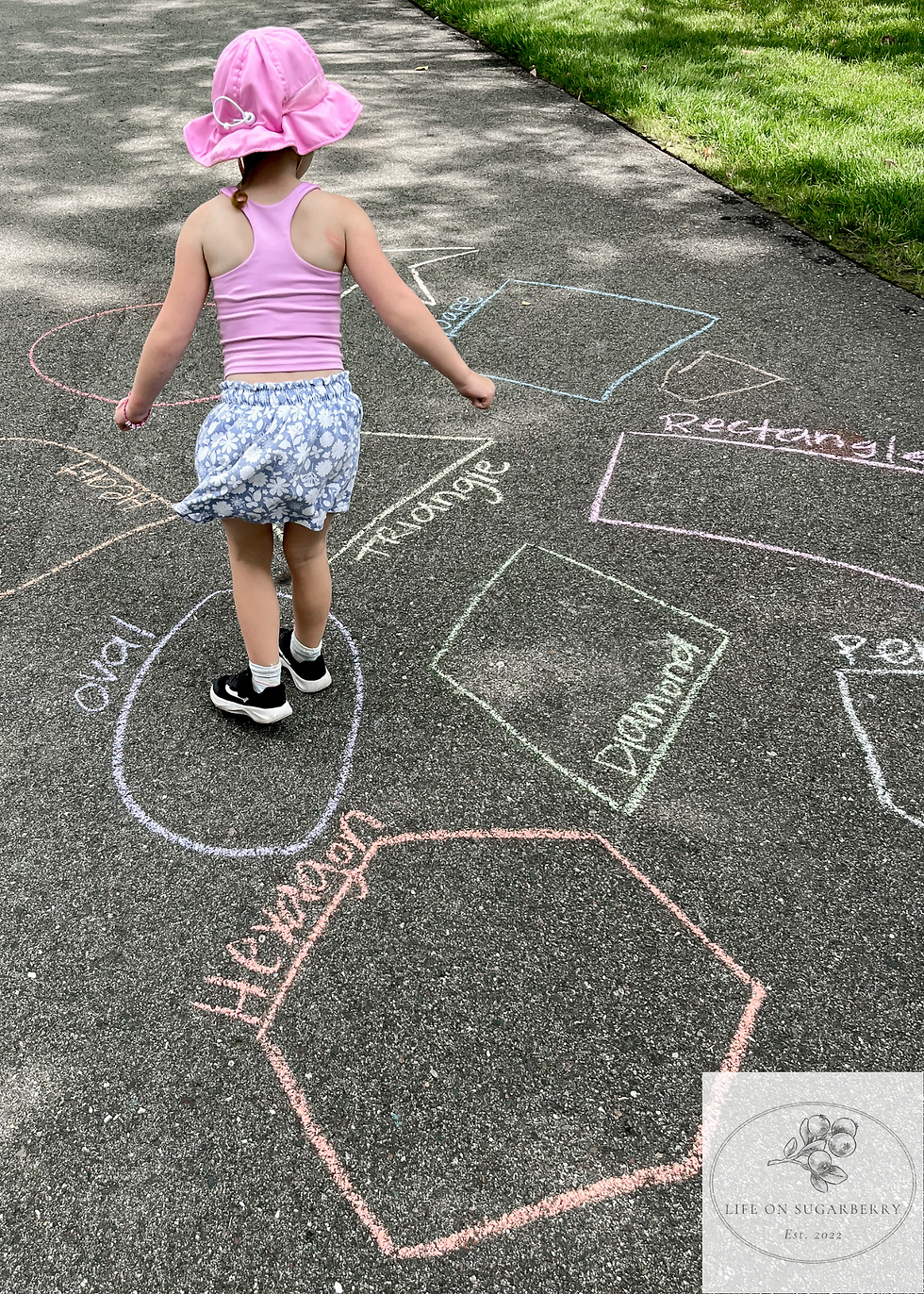 Toddler Activity Learning with Chalk: Shapes game