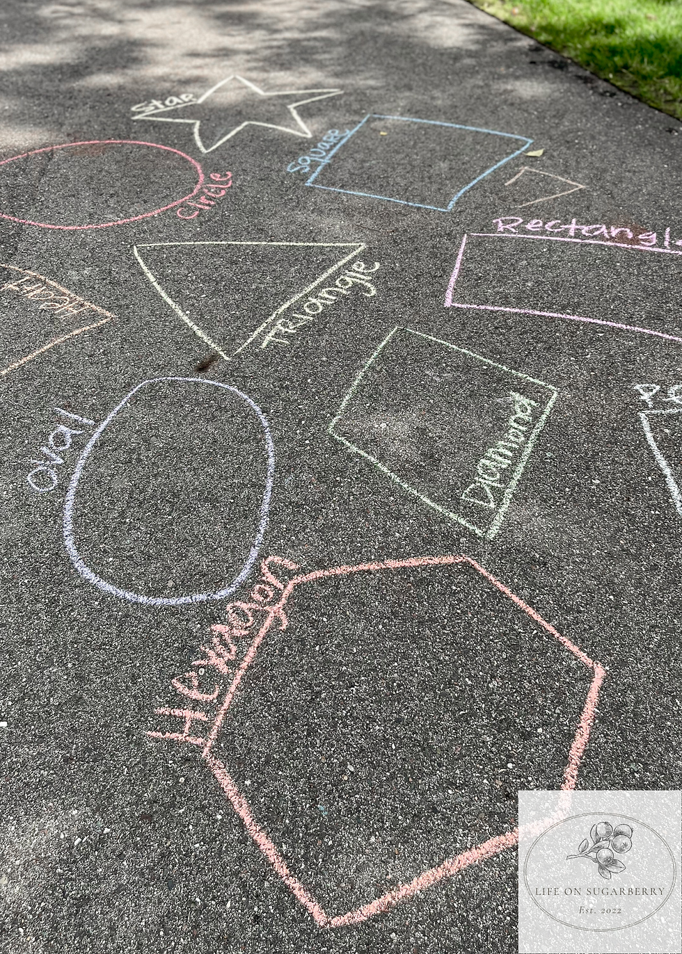 Toddler Activity Learning with Chalk: Shapes