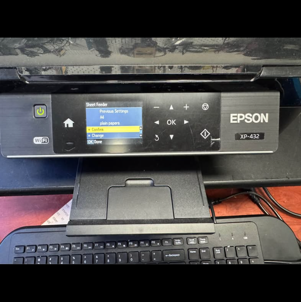 Thumbnail: Epson XP-432 Wireless Inkjet Printer – Powers On, Ink Detected, Faded Print Outp