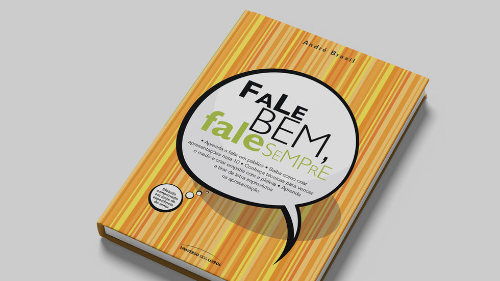 Criação da capa Fale bem, fale sempre da Editora Universo dos Livros