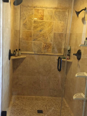 Powder room remodel in a Central Point, Oregon home