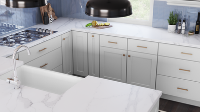 Sand finish shaker cabinets in a Grants Pass kitchen remodel