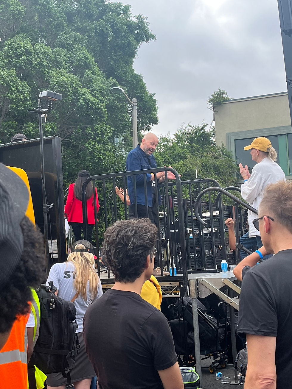 Jon Cryer at SAG-AFTRA rally.