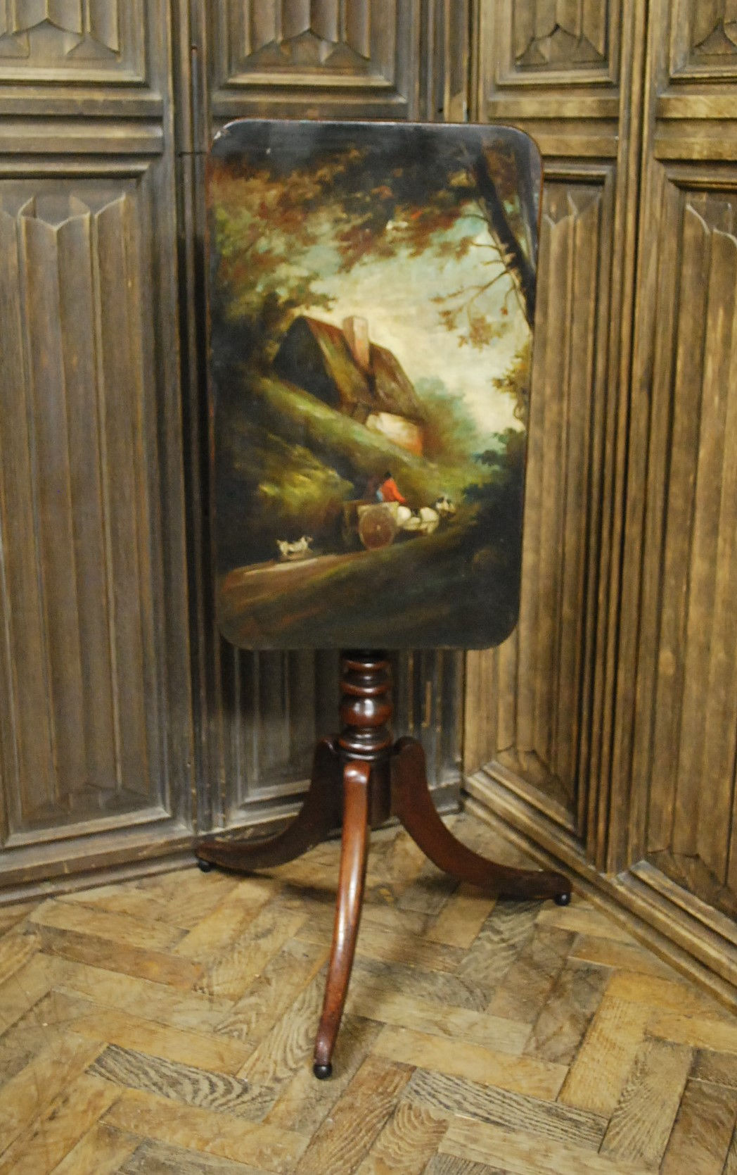 Regency mahogany and painted tripod table