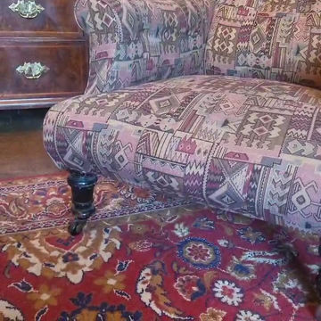 Thumbnail: Upholstered Victorian armchair