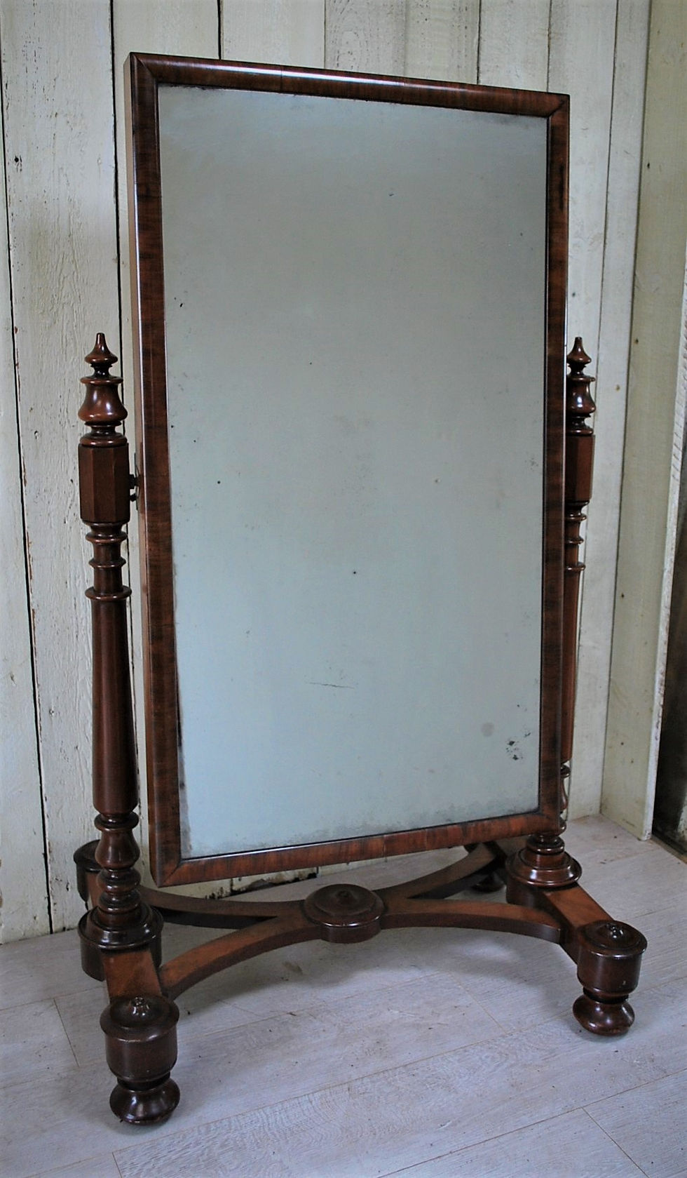 antique Mahogany Cheval Dressing Mirror