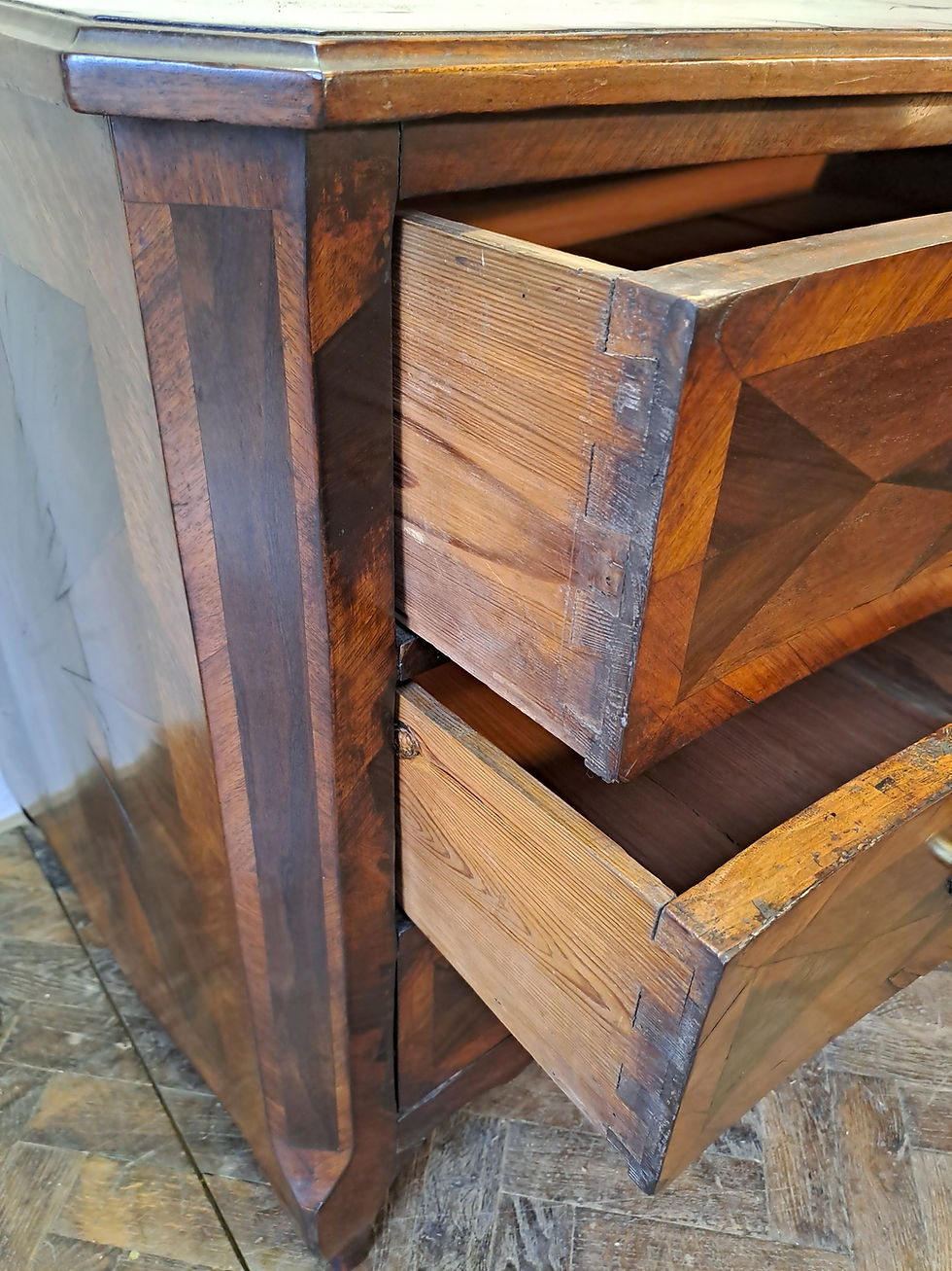 Thumbnail: 18th c Geometric French commode 
